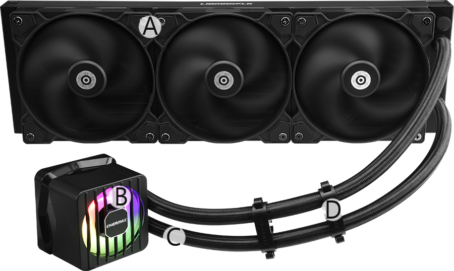 ENERMAX LIQMAXFLO SR 360 ARGB AIO CPU Liquid Cooler 60mm VRM Fan up
